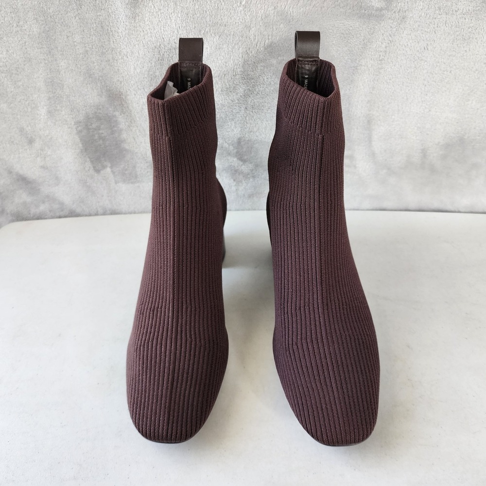 Everlane Boots Womens Size 9 The Glove Dark Brown Block Heel Ribbed Reknit Sock - Picture 11 of 14